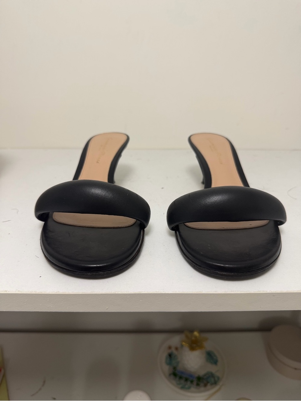 Gianvito Rossi Black Slide Sandals with Padded Strap